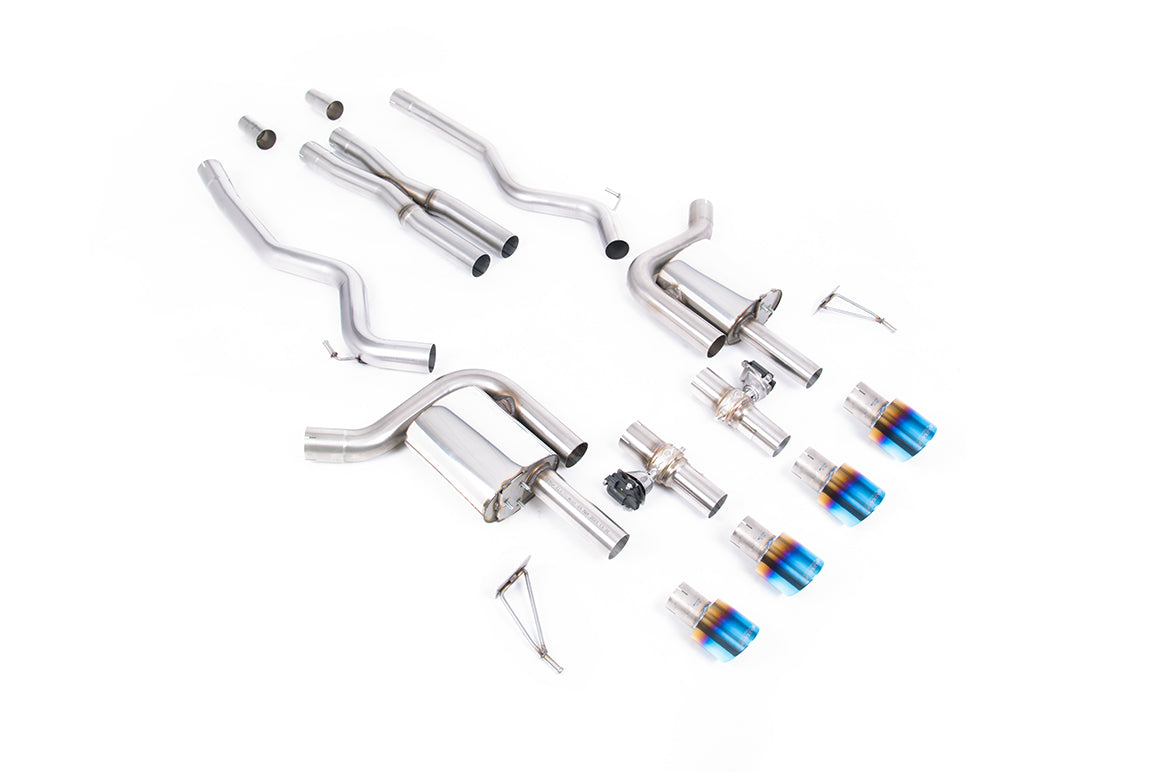 Milltek Sport Ford Mustang Cat-back, Valved, GT-100 Burnt/Blue Titanium (SSXFD428)