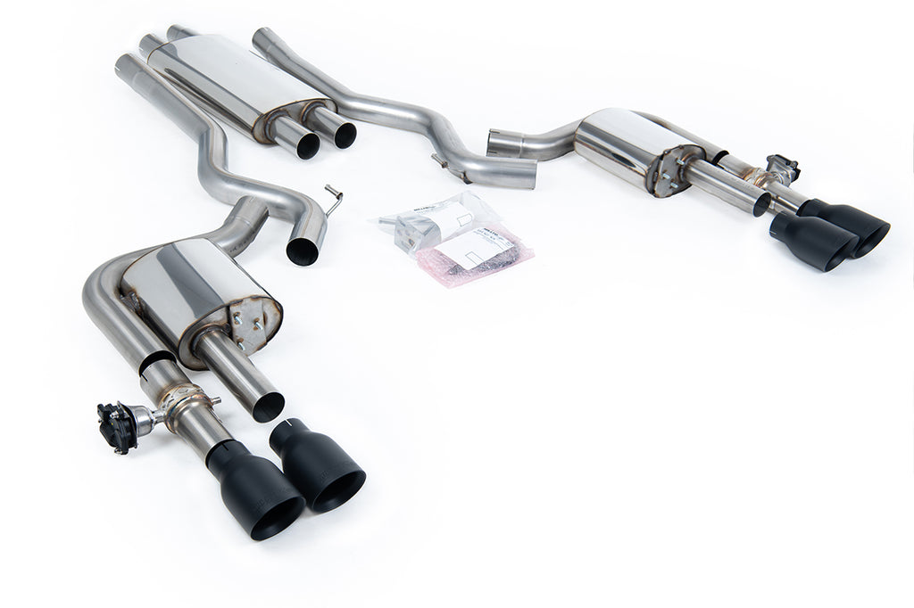 Milltek Sport Ford Mustang Cat-back, Resonated, Dual GT-100 Cerakote Black (SSXFD435)