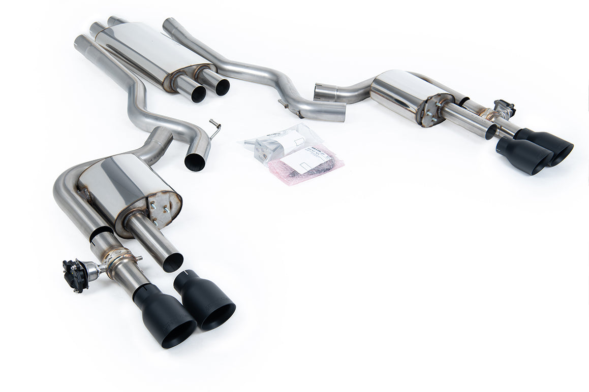 Milltek Sport Ford Mustang Cat-back, Resonated, Dual GT-100 Cerakote Black (SSXFD435)