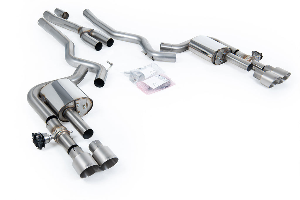 Milltek Sport Ford Mustang Cat-back, Non-Res, Dual GT-100 Brushed Titanium (SSXFD439)