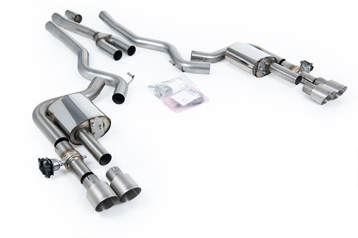 Milltek Sport Ford Mustang Cat-back, Non-Res, Dual GT-100 Brushed Titanium (SSXFD439)