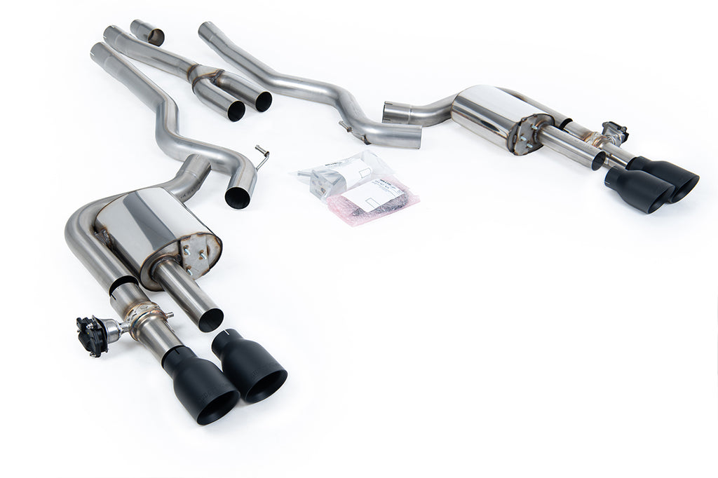 Milltek Sport Ford Mustang Cat-back, Non-Resonated, Dual GT-100 Cerakote Black (SSXFD440)