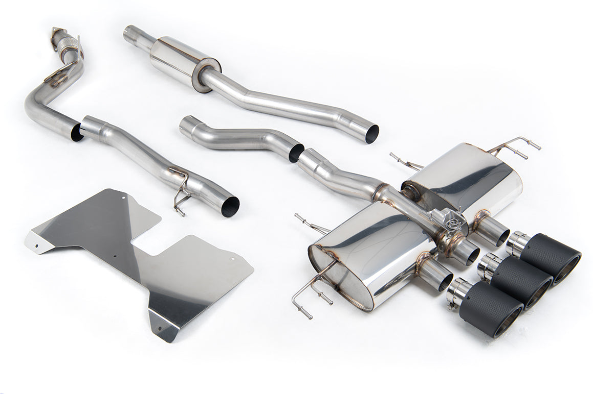 Milltek Sport Cat-back - Honda / Acura Civic Type R FL5 2.0 i-VTEC (Both OPF/GPF & Non OPF/GPF Models) - Part Resonated (Road+) Valved Catback with JET-115 Carbon Fibre Trims