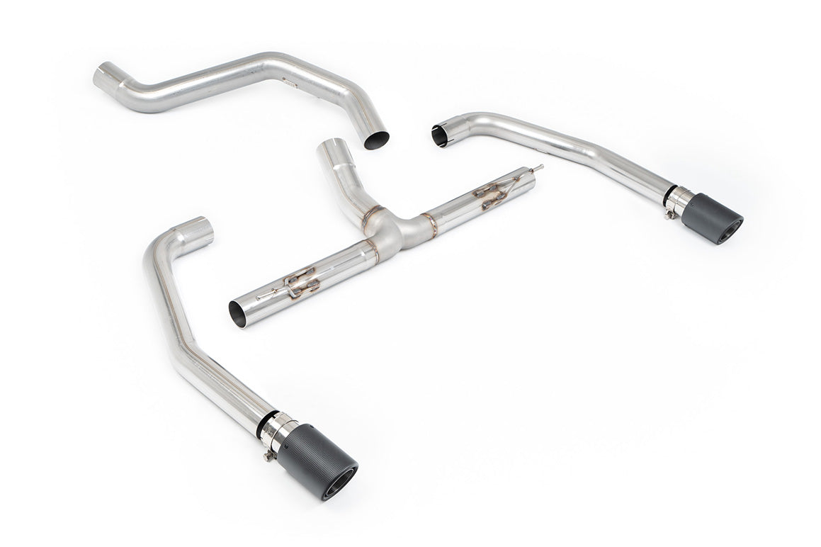 Milltek Sport Particulate Filter-back - INEOS Quartermaster - Non Resonated (Louder) JET-90 Carbon Tips - Requires OE System to be cut