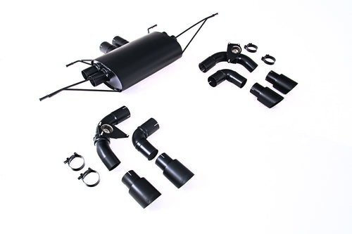 Milltek Sport Additional parts - Land Rover / Range Rover Defender 130 5.0 V8 425PS & 500PS (NAS Non-OPF/GPF Vehicles Only) - Upgrade Option for Rear Silencer Valved Outlet and Inner Outlet Pipes fully coated in Cerakote Satin Black with Black Clamp Kit