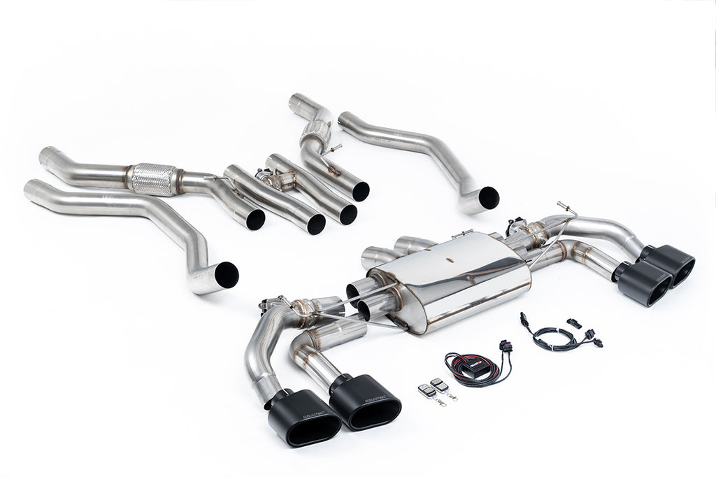 Milltek Sport Range Rover Sport P530 Cat-back, Valved Oval Cerakote Black (SSXLR230)