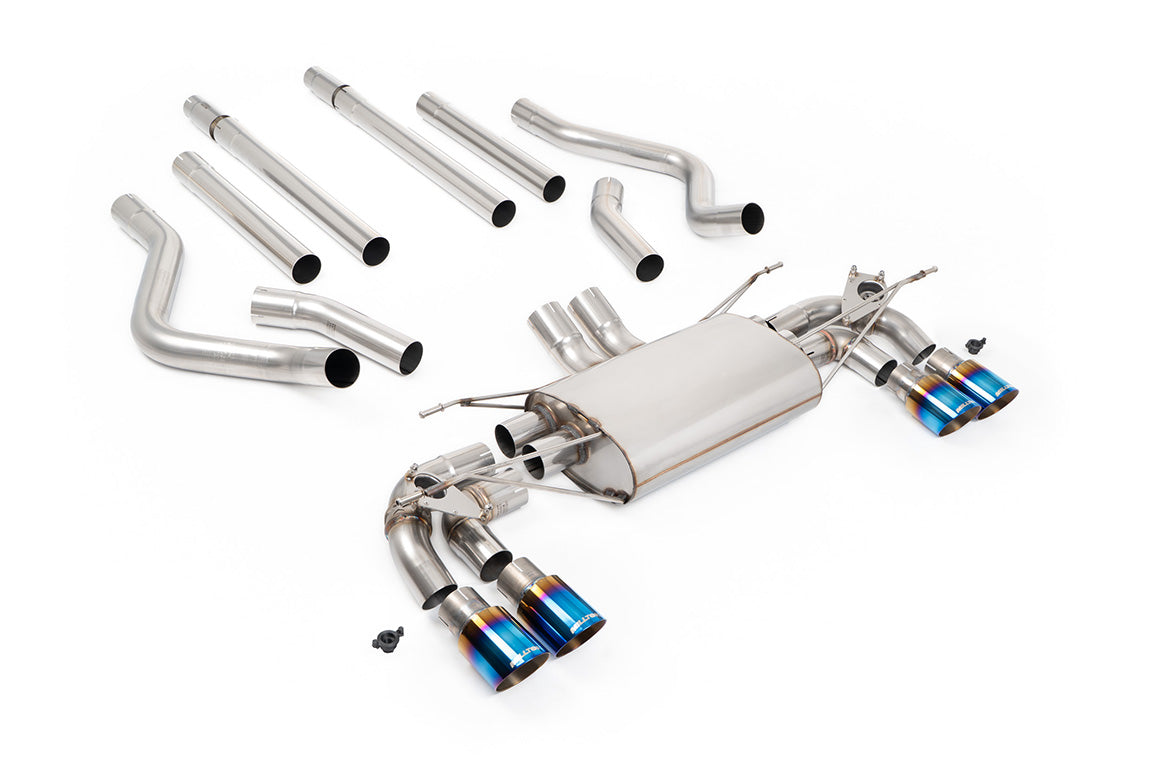 Milltek Sport Land Rover Defender OPF/GPF-back, Non-Res Valved Quad GT-90 Burnt/Blue Titanium (SSXLR237)