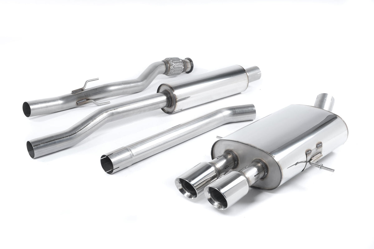Milltek Sport Cat-back - New Mini Mk2 - Twin Round Tailpipes. Fits vehicles with John Cooper Works body kit