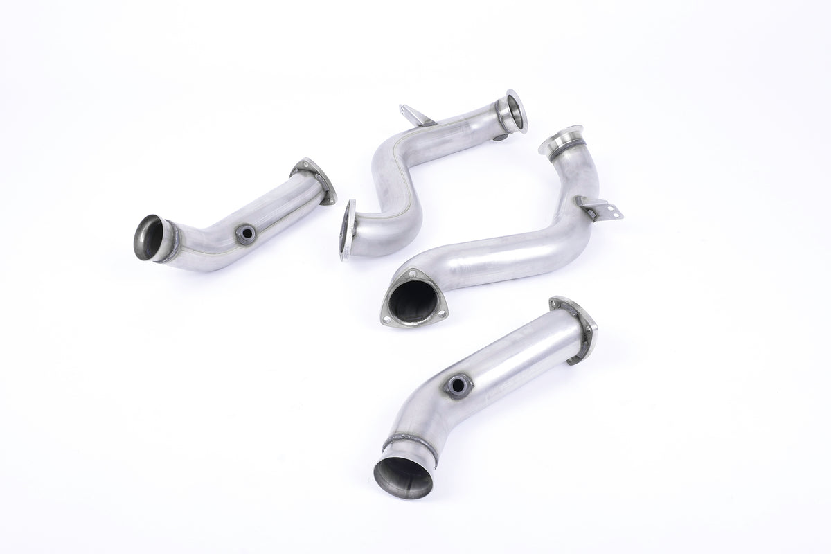 Milltek Sport Large-bore Downpipes and Cat Bypass Pipes - Mercedes C-Class C63 & C63 S (W205) Saloon 4.0 Bi-Turbo V8 (Non-GPF Equipped Models Only) - Replaces OE Primary and Secondary Cats Requires Gearbox Removal for Fitting - Fits with OE Cat Back
