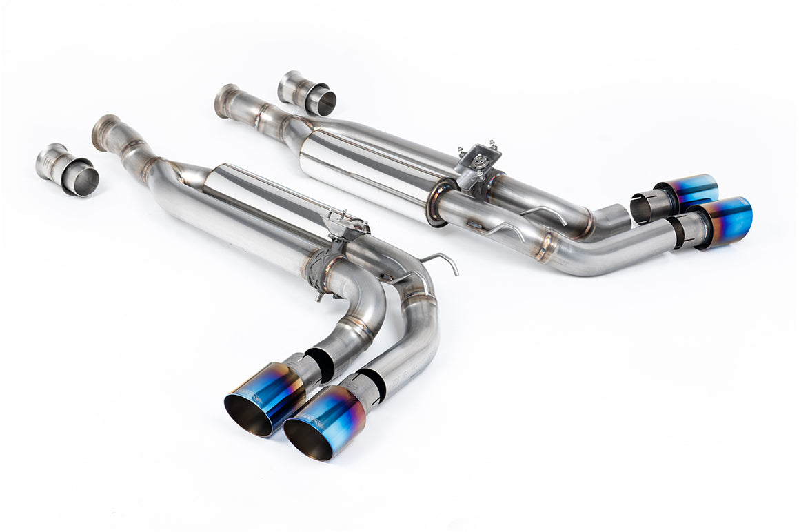Milltek Sport Mercedes G63 W463 Cat-back, Valved GT-90 Burnt/Blue Titanium, ROW Non-GPF (SSXMZ162)