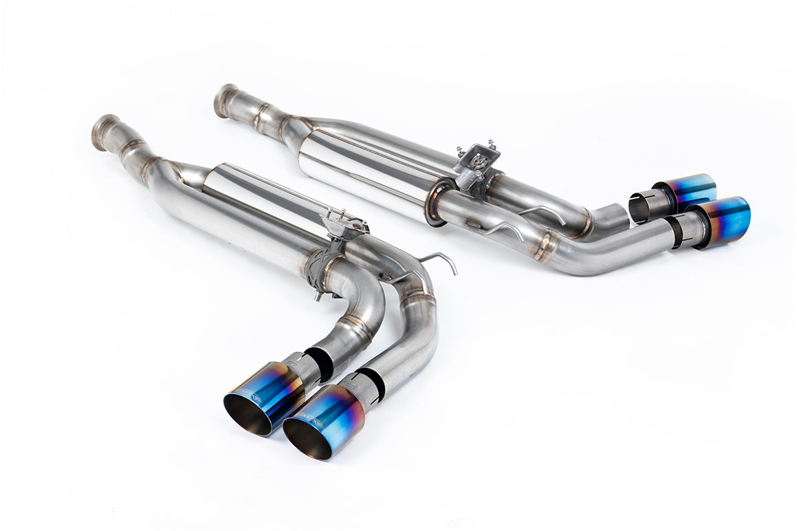 Milltek Sport Mercedes G63 W463 Cat-back, Valved GT-90 Burnt/Blue Titanium, UK/EU GPF (SSXMZ167)