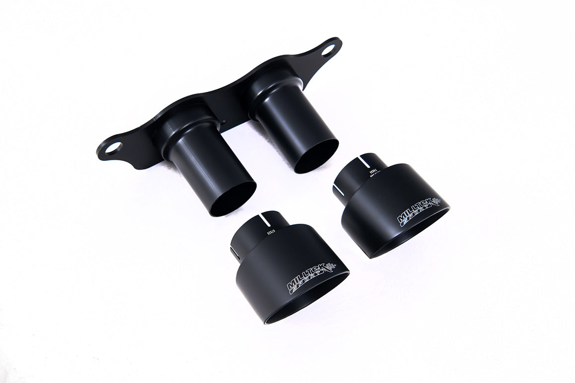 Milltek Sport Tips - Porsche 911 991.2 GT3 & GT3 RS (NON OPF ONLY) - Fits with OE rear Silencer or Milltek Bypass - GT-100 Cerakote Black Trims