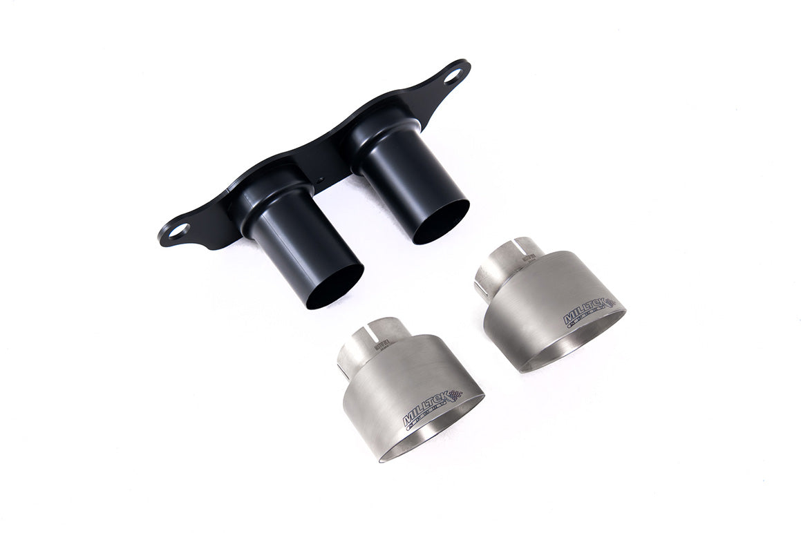 Milltek Sport Tips - Porsche 911 991.2 GT3 & GT3 RS (NON OPF ONLY) - Fits with OE rear Silencer or Milltek Bypass - GT-100 Brushed Titanium Trims
