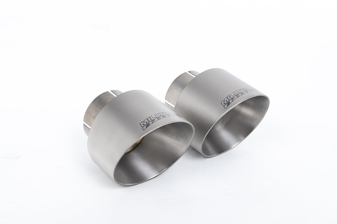 Milltek Sport Tips - Porsche 911 991.2 GT3 & GT3 RS (NON OPF ONLY) - Fits with OE rear Silencer or Milltek Bypass - GT-100 Brushed Titanium Trims