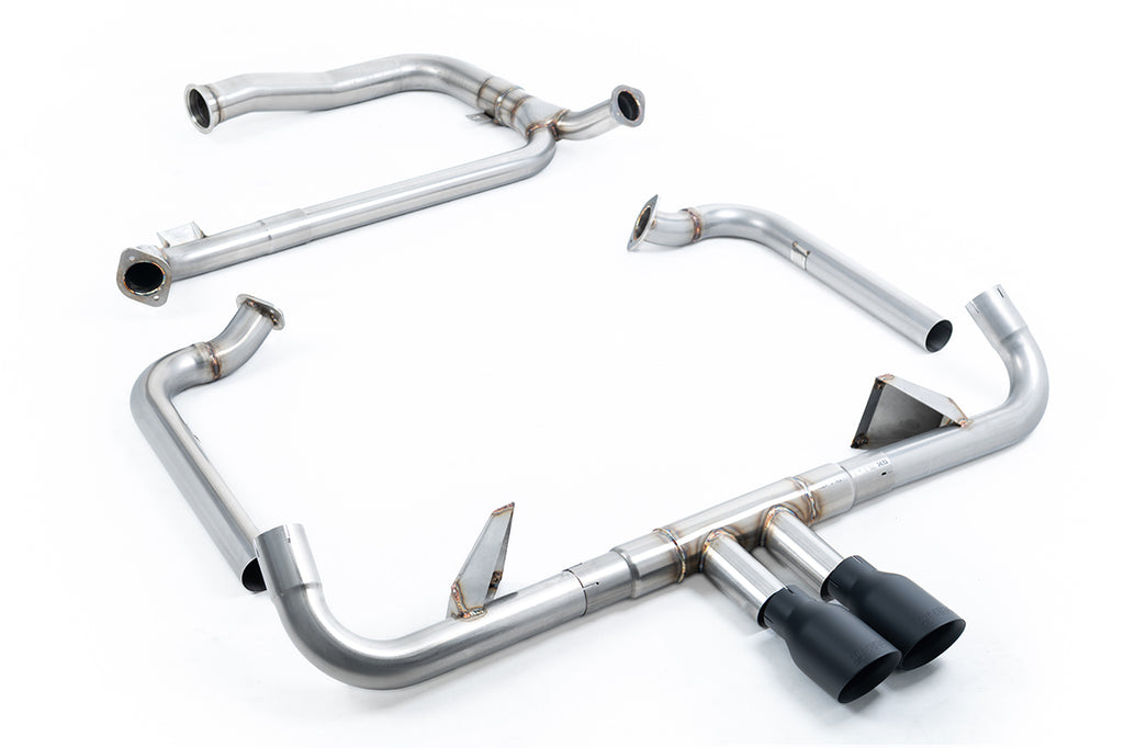 Milltek Sport Full System (including Cat Replacement Pipe) - Porsche Boxster / Porsche Cayman - Full System with Decat & Cerakote Black GT-100 Trims (Requires Stage 2 ECU Software)