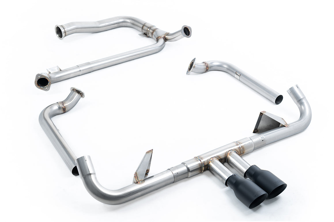 Milltek Sport Full System (including Cat Replacement Pipe) - Porsche Boxster / Porsche Cayman - Full System with Decat & Cerakote Black GT-100 Trims (Requires Stage 2 ECU Software)