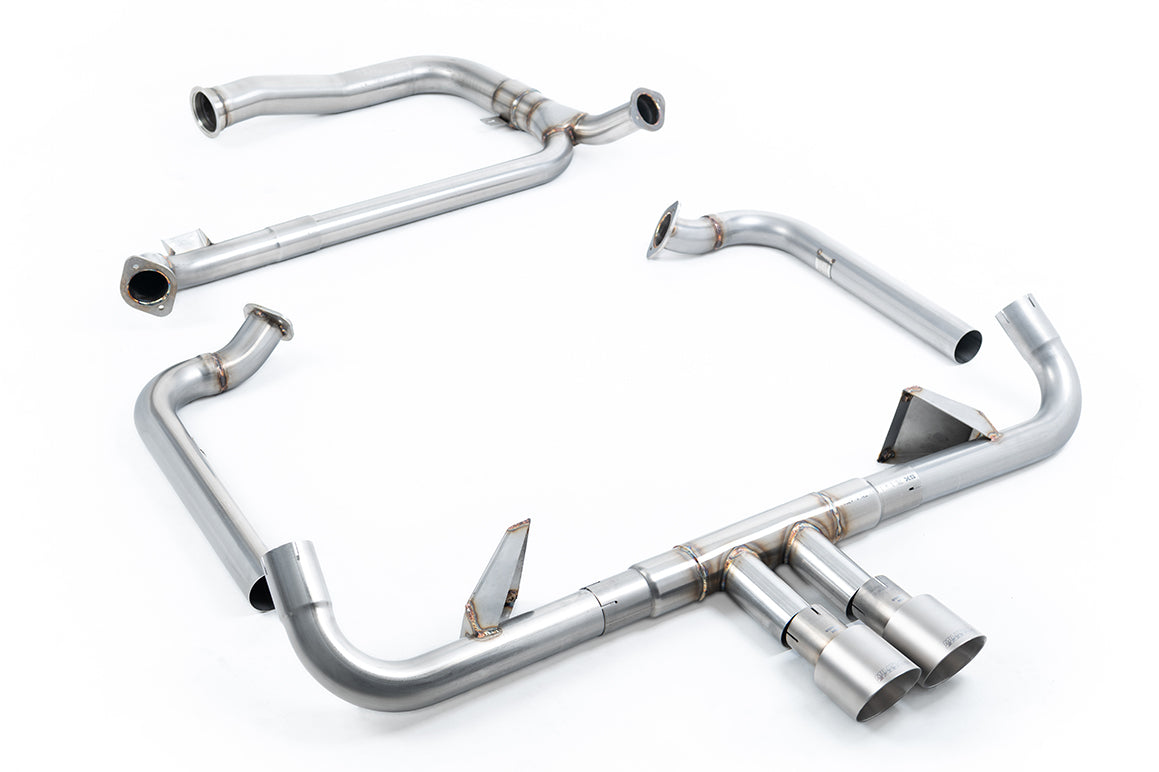 Milltek Sport Full System (including Cat Replacement Pipe) - Porsche Boxster / Porsche Cayman - Full System with Decat & Titanium GT-100 Trims (Requires Stage 2 ECU Software)