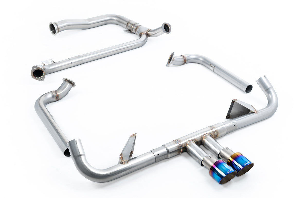 Milltek Sport Full System (including Cat Replacement Pipe) - Porsche Boxster / Porsche Cayman - Full System with Decat & Burnt Titanium GT-100 Trims (Requires Stage 2 ECU Software)