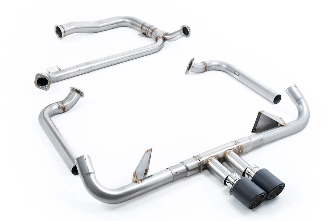 Milltek Sport Full System (including Cat Replacement Pipe) - Porsche Boxster / Porsche Cayman - Full System with Decat & Carbon JET-100 Trims (Requires Stage 2 ECU Software)