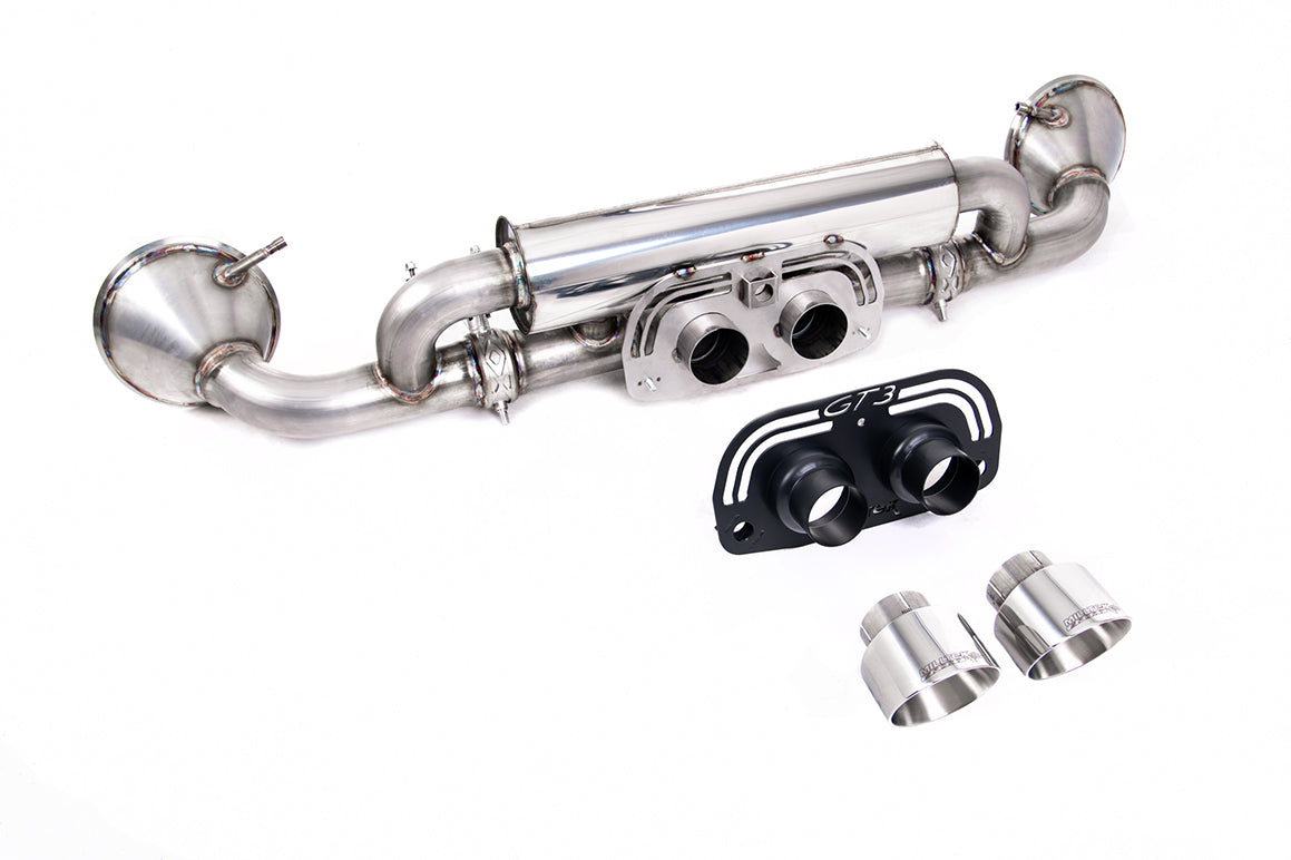 Milltek Sport Rear Silencer(s) - Porsche 911 992.1 GT3 - Works with PSE Valve Switch - with GT-100 Polished Trims