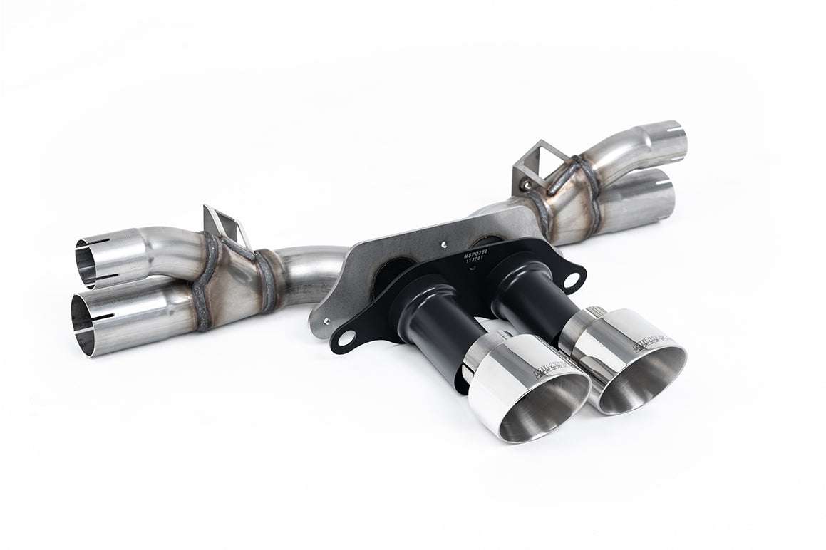 Milltek Sport Rear Silencer(s) - Porsche 911 991.2 GT3 & GT3 RS (NON OPF ONLY) - Rear Silencer Bypass - Works with OE Valved Side Silencers - GT-100 Polished Trims