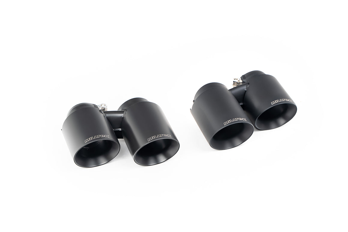 Milltek Sport Tips - Porsche 911 991.1 3.8 (C2S / C4S) - Twin Round Cerakote Black Tips - Fits to Milltek and OE Systems