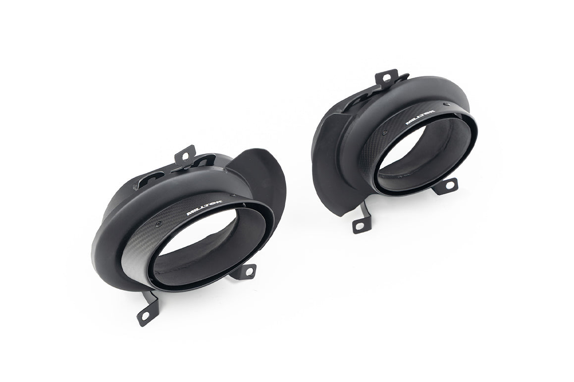 Milltek Sport Tips - Porsche 911 992.1 3.0T Carrera S GTS & Dakar (2wd & 4wd Models) OPF/GPF Equipped Only - Oval Replacement Carbon Fibre Tips with Milltek Logo - Only fits Vehicles with factory Oval Tips and works with OE and Milltek Systems