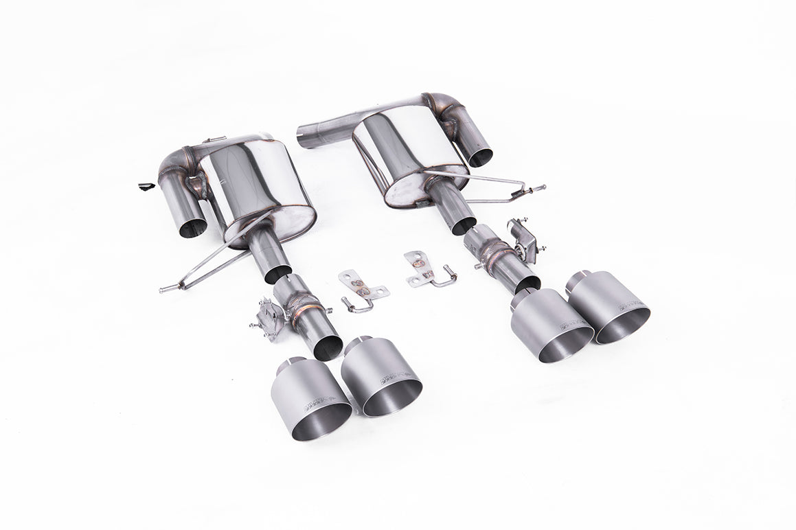 Milltek Sport Range Rover Sport SVR Facelift Rear Silencers, Valved GT-115 Brushed Titanium (SSXRR115)
