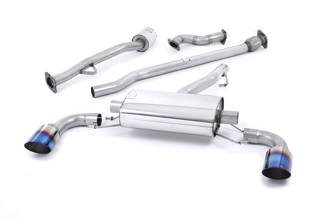 Milltek Sport Primary Cat-back - Subaru BRZ / Toyota / Lexus GT86 - Non-resonated (louder). "Burnt" Titanium Tips