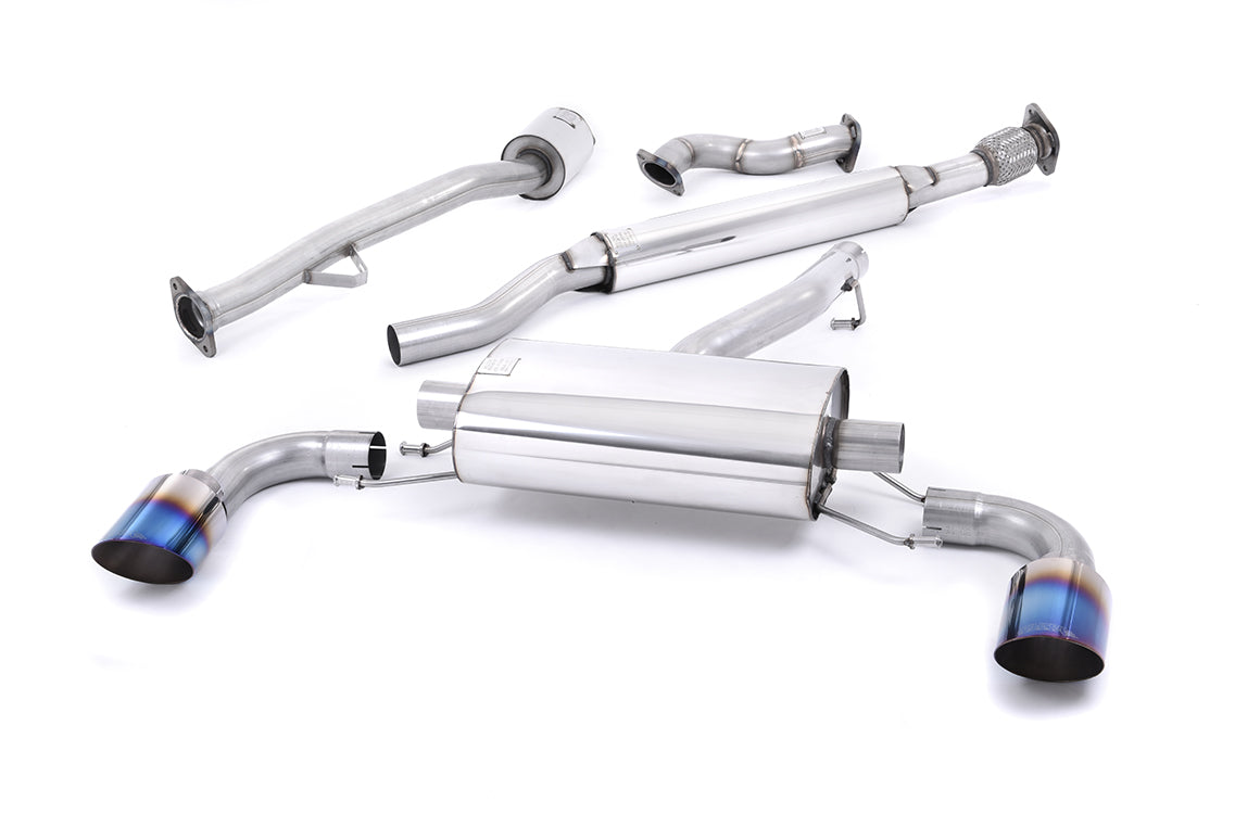 Milltek Sport Primary Cat-back - Subaru BRZ / Toyota / Lexus GT86 - Resonated (quieter). "Burnt" Titanium Tips