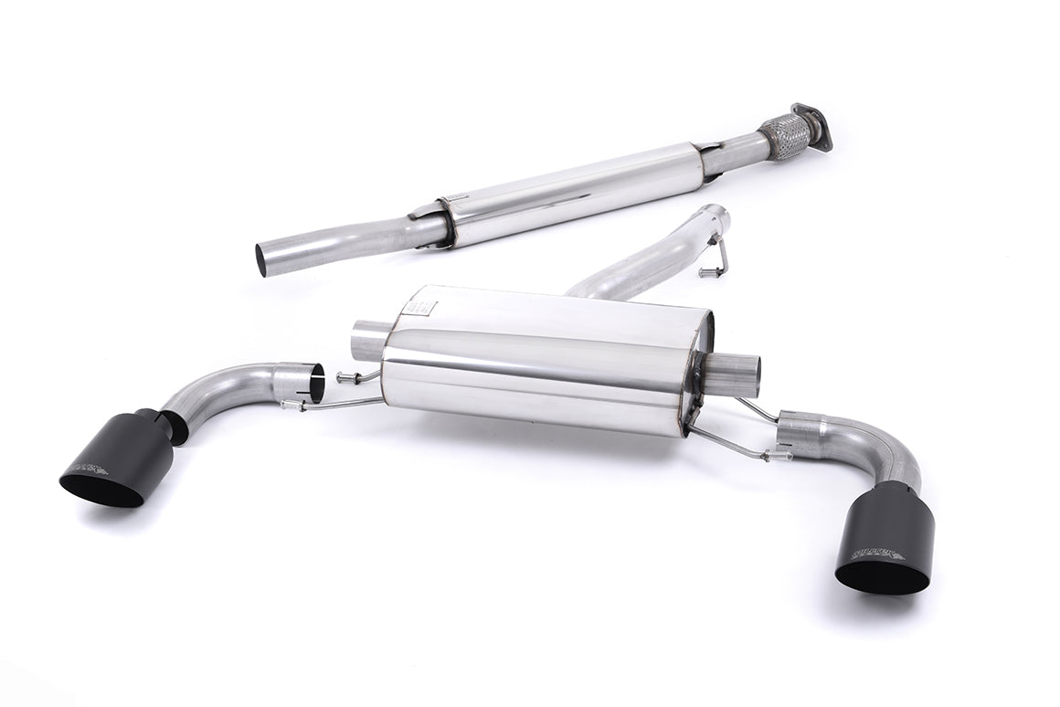 Milltek Sport Secondary Cat-back - Subaru BRZ / Toyota / Lexus GT86 - Resonated (quieter). Ceramic Black Tips