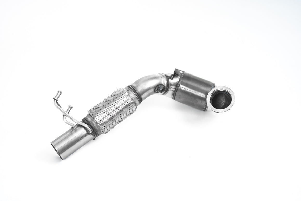 Milltek Sport Large Bore Downpipe and Hi-Flow Sports Cat - Seat Leon / Volkswagen Golf - EC-Approved. Must be fitted with the Milltek Sport cat-back system and requires a Stage 2 ECU remap