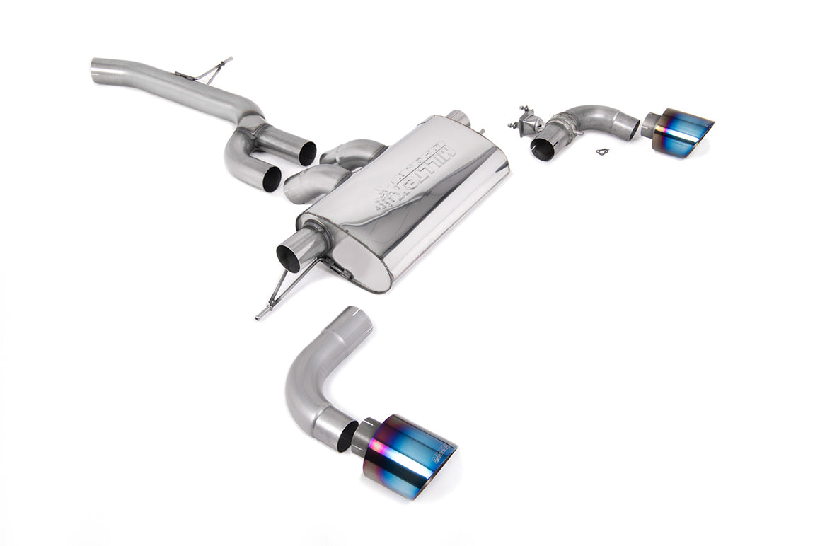 Milltek Sport Particulate Filter-back - Toyota / Lexus Supra A90 2.0 Turbo B48 (UK/Euro Spec Vehicles) - GPF/OPF Back with GT-115 Burnt Titanium Trims - ECE Approved