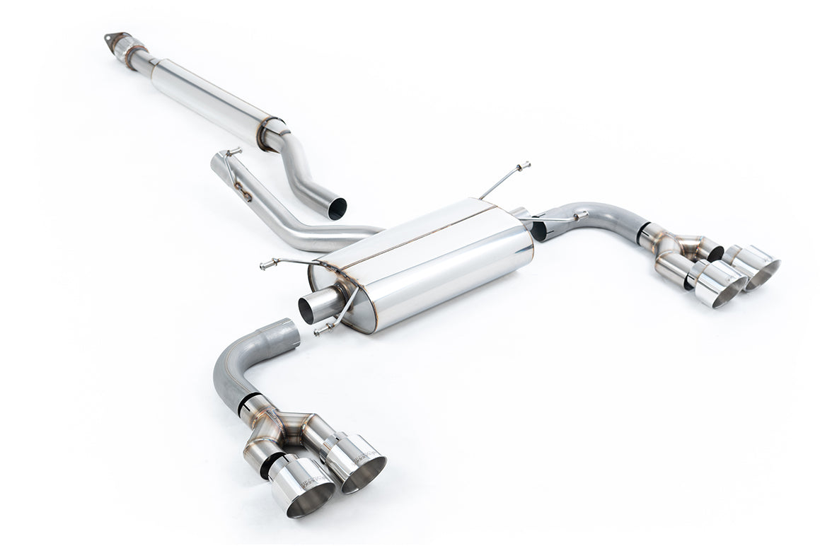 Milltek Sport Toyota / Lexus GR86 Secondary Cat-back, Resonated, Quad Polished (SSXTY163)