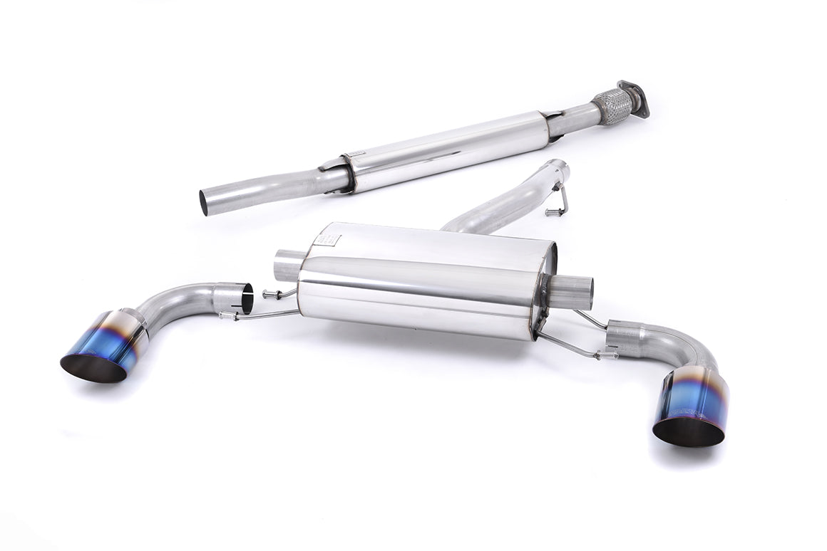 Milltek Sport Secondary Cat-back - Toyota / Lexus GR86 2.4 Litre - Resonated. 'Burnt' Titanium Tips - ECE Approved