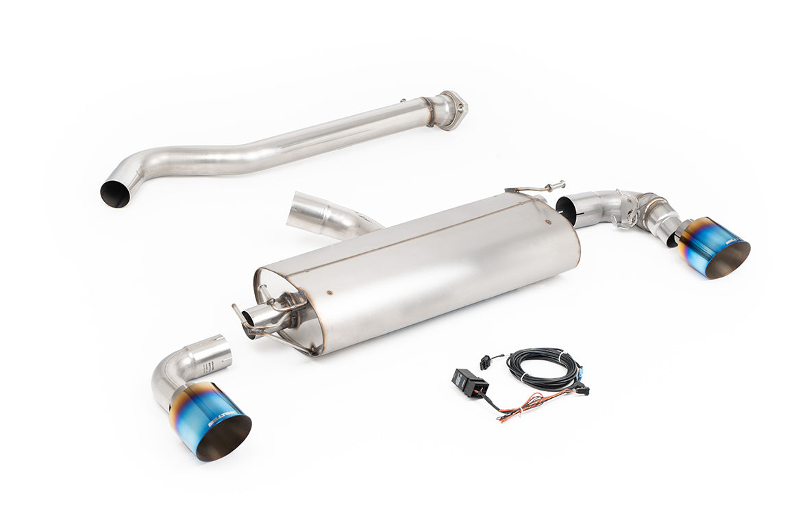 Milltek Sport Particulate Filter-back - Toyota / Lexus Yaris Gen 2 - GR 1.6T (OPF/GPF Models Only) - ECE Approved Valved Straight Pipe System with GT-115 Burnt/Blue Titanium Tips - ECE Approved