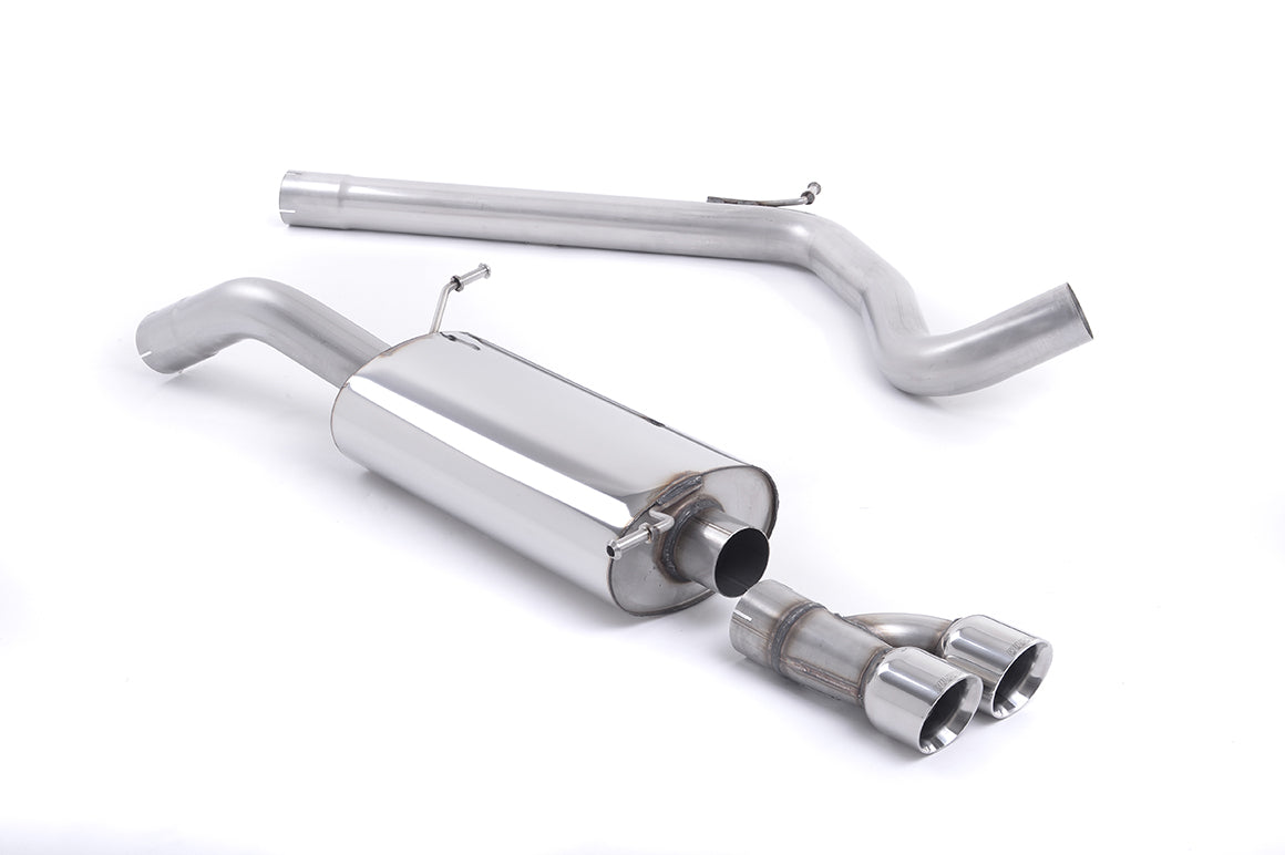 Milltek Sport Cat-back - Audi A1 / Volkswagen Polo - Non-resonated (louder) with Polished Tips. Suitable for both Xenon and non-Xenon equipped models.