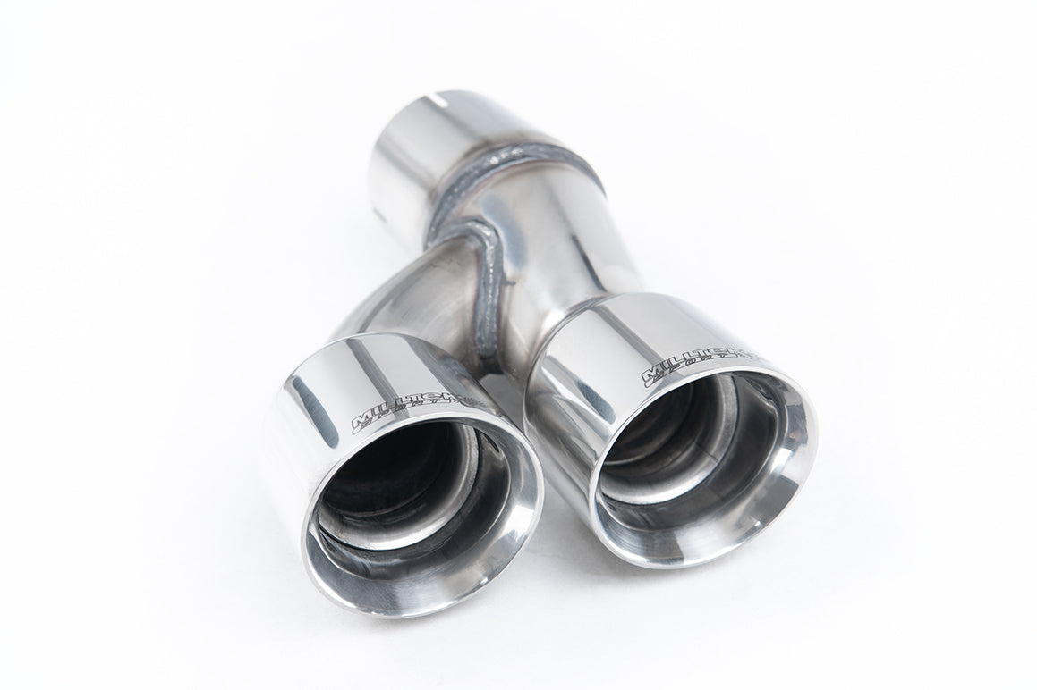 Milltek Sport Cat-back - Audi A1 / Volkswagen Polo - Non-resonated (louder) with Polished Tips. Suitable for both Xenon and non-Xenon equipped models.
