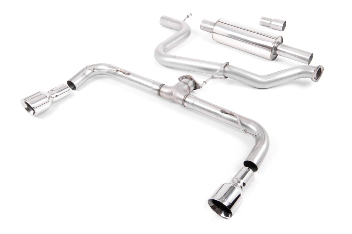 Milltek Sport Cat-back - Volkswagen Golf MK7 GTD 2.0 TDI 185PS - GTi-style dual outlet. Requires GTi rear valance from your nearest VW Dealer. Resonated (quieter).