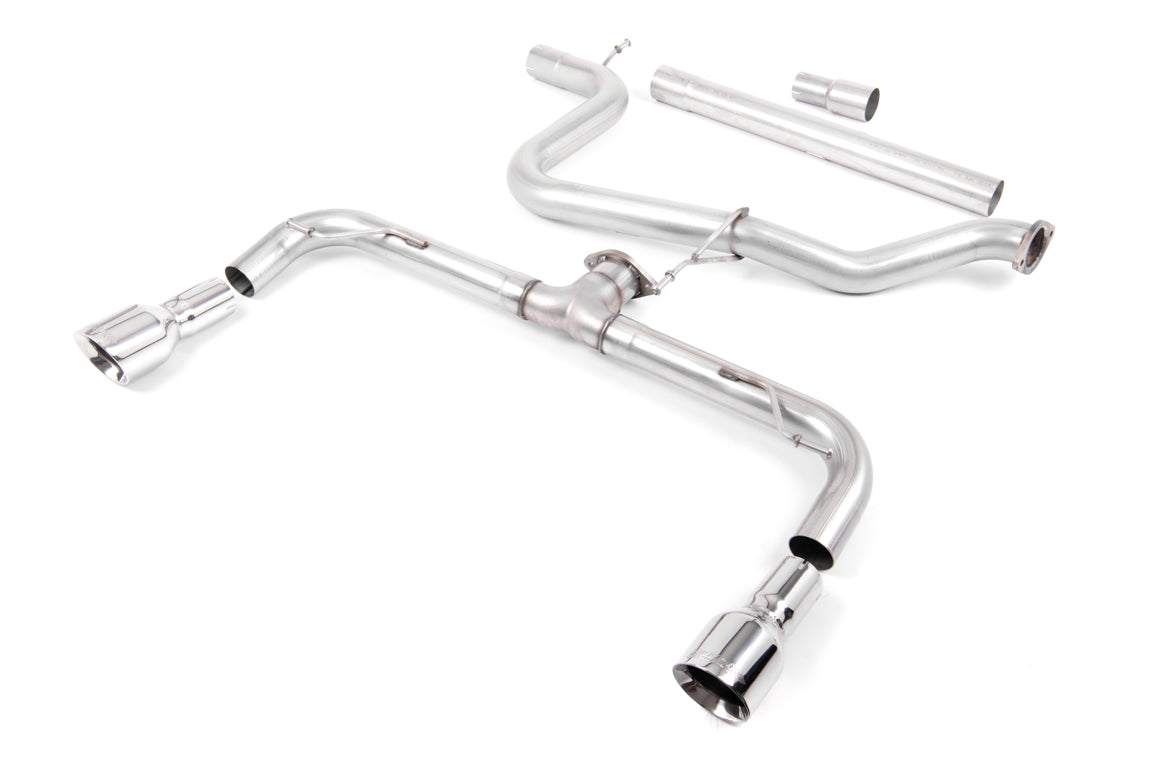 Milltek Sport Cat-back - Volkswagen Golf MK7 GTD 2.0 TDI 185PS - GTi-style dual outlet. Requires GTi rear valance from your nearest VW Dealer. Non-resonated (louder)