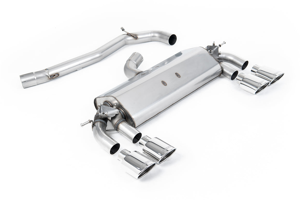 Milltek Sport Cat-back - Volkswagen Golf MK7 R 2.0 TSI 300PS (ECE Approved & 76.2mm Systems) - Non-resonated (louder). Polished Oval Tips