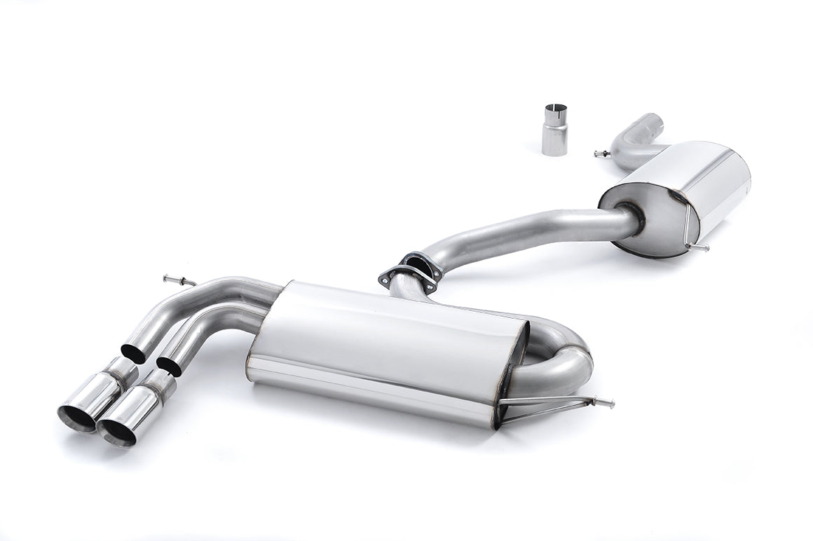 Milltek Sport Cat-back - Volkswagen Golf - 3-inch Race System. Resonated (quieter). Polished Tips