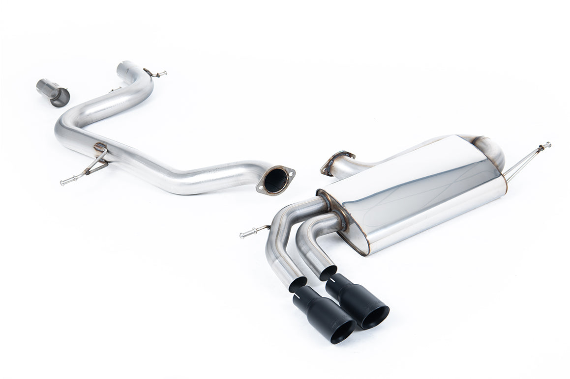 Milltek Sport Cat-back - Volkswagen Golf - 3-inch Race System. Non-resonated (louder). Cerakote Black Tips