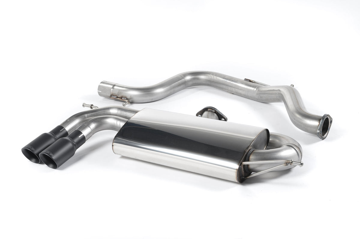 Milltek Sport Cat-back - Volkswagen Golf - 3-inch Race System. Non-resonated (louder). Cerakote Black Tips