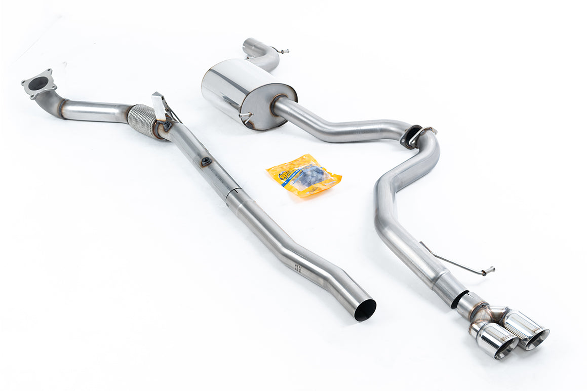 Milltek Sport Volkswagen Jetta Mk6 GLI Turbo-back excluding Hi-Flow Sports Cat, Twin Polished (SSXVW292)