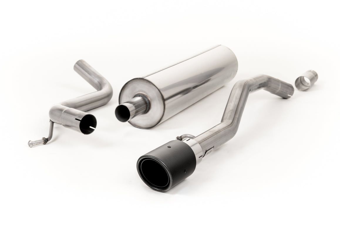 Milltek Sport Cat-back - Volkswagen Up! - EC Approved with JET-90 Carbon Trim (Approved for GPF/OPF Models Only)