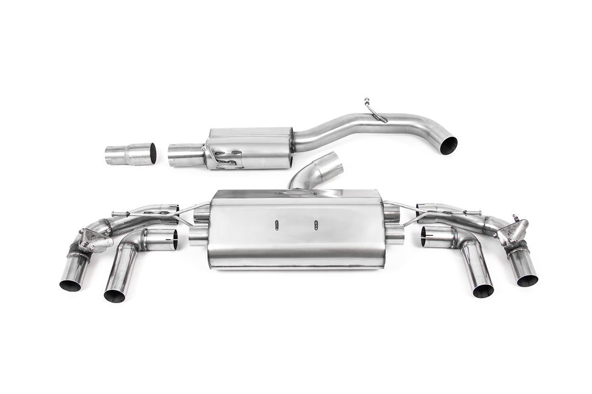 Milltek Sport Particulate Filter-back - Volkswagen Golf - 80mm / 3.15 inch System - Resonated with Burnt Titanium GT-115 Trims - ECE R59 Approved
