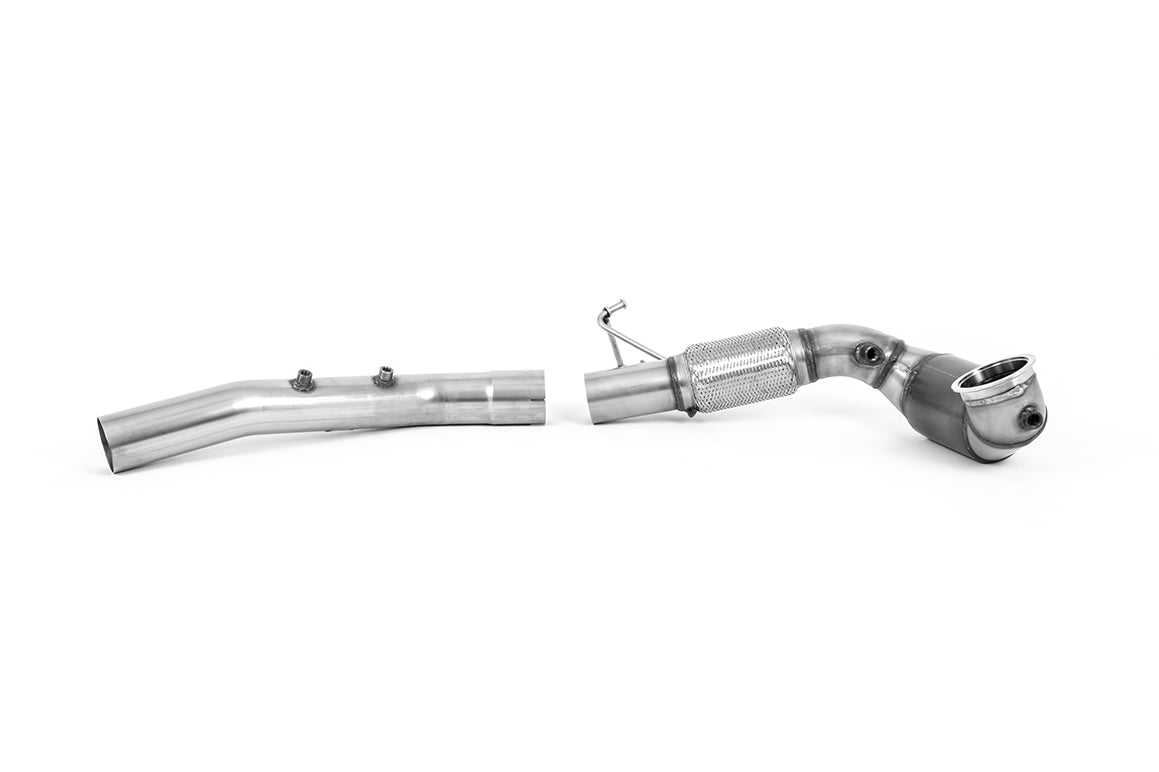 Milltek Sport Large Bore Downpipe and Hi-Flow Sports Cat - Seat Cupra Formentor / Seat Leon / Skoda Octavia + more - 94mm / 3.7inch ID Turbo Outlet to 80mm / 3.15inch Downpipe with 200CPSI HJS Cat includes OPF/GPF Bypass - Fits with Milltek OPF/GPF Back 