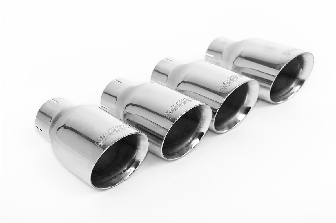 Milltek Sport Cat-back - Volkswagen Golf - 80mm / 3.15 inch Valved Race System - Resonated with Polished GT-100 Round Tips