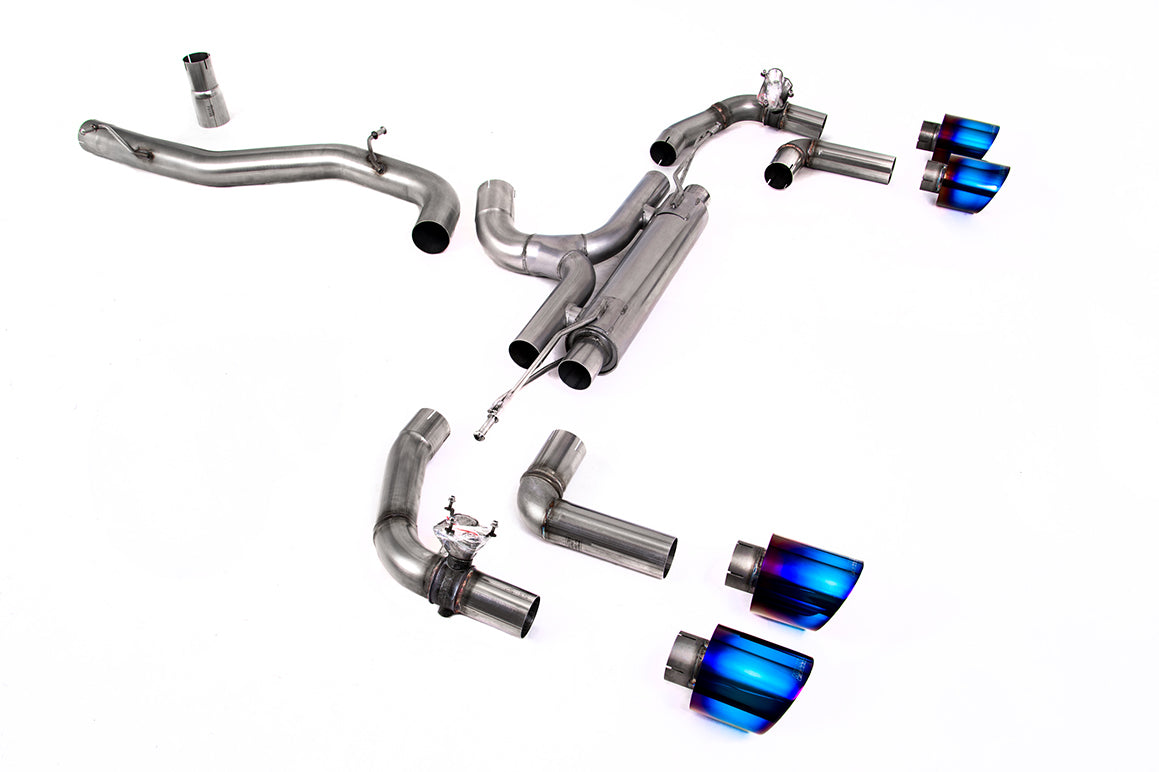 Milltek Sport Volkswagen Golf Cat-back, Race, GT-115 Burnt/Blue Titanium (SSXVW670)